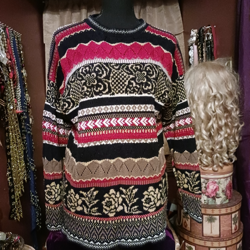 Rose Sparkly Sweater M